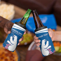 Personalized Greenland National Day 4 in 1 Can Cooler Tumbler Polar Bear With Dwarf Fireweed