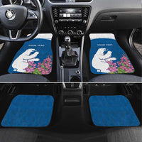 Personalized Greenland National Day Car Mats Polar Bear With Dwarf Fireweed