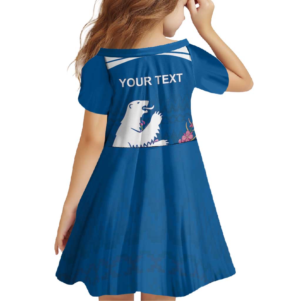 Personalized Greenland National Day Family Matching Mermaid Dress and Hawaiian Shirt Polar Bear With Dwarf Fireweed