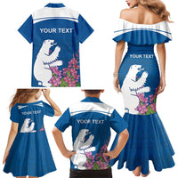 Personalized Greenland National Day Family Matching Mermaid Dress and Hawaiian Shirt Polar Bear With Dwarf Fireweed