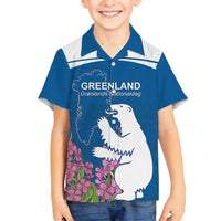Personalized Greenland National Day Family Matching Puletasi and Hawaiian Shirt Polar Bear With Dwarf Fireweed