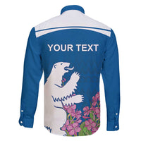 Personalized Greenland National Day Family Matching Short Sleeve Bodycon Dress and Hawaiian Shirt Polar Bear With Dwarf Fireweed