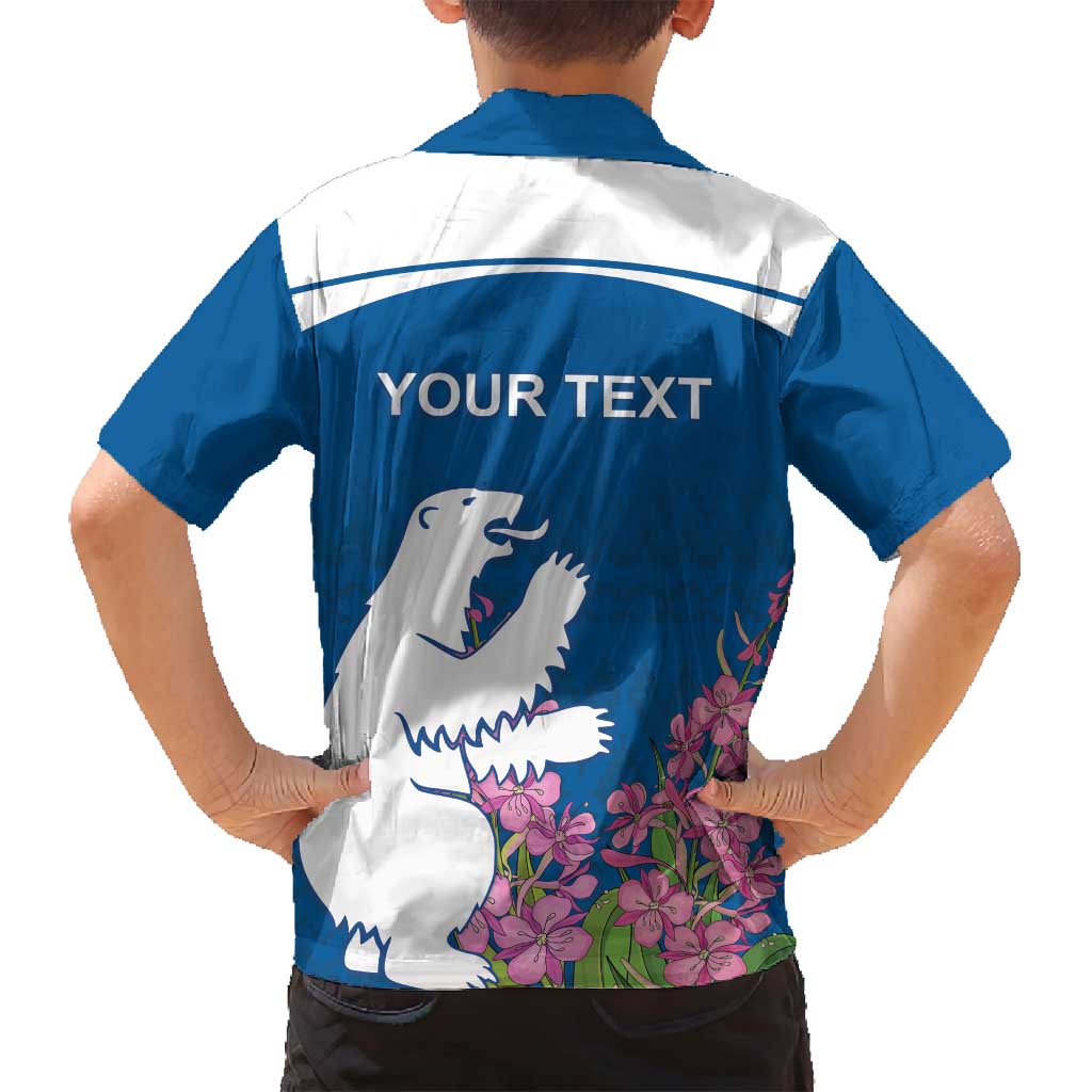 Personalized Greenland National Day Family Matching Tank Maxi Dress and Hawaiian Shirt Polar Bear With Dwarf Fireweed