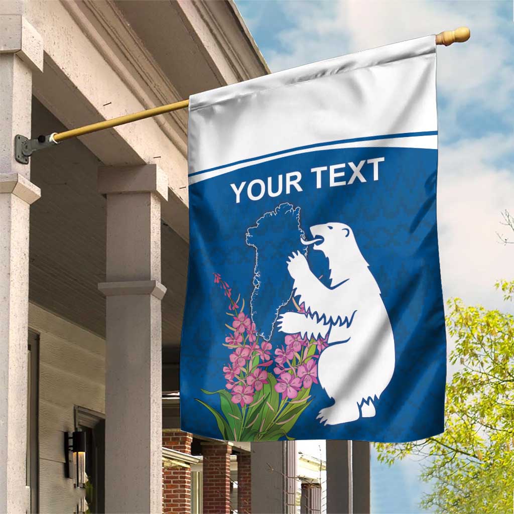 Personalized Greenland National Day Garden Flag Polar Bear With Dwarf Fireweed