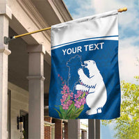 Personalized Greenland National Day Garden Flag Polar Bear With Dwarf Fireweed