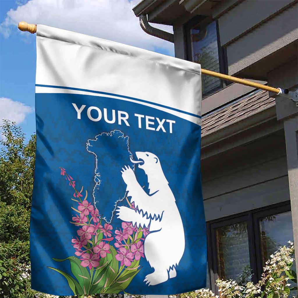 Personalized Greenland National Day Garden Flag Polar Bear With Dwarf Fireweed