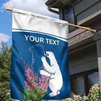 Personalized Greenland National Day Garden Flag Polar Bear With Dwarf Fireweed