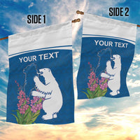 Personalized Greenland National Day Garden Flag Polar Bear With Dwarf Fireweed