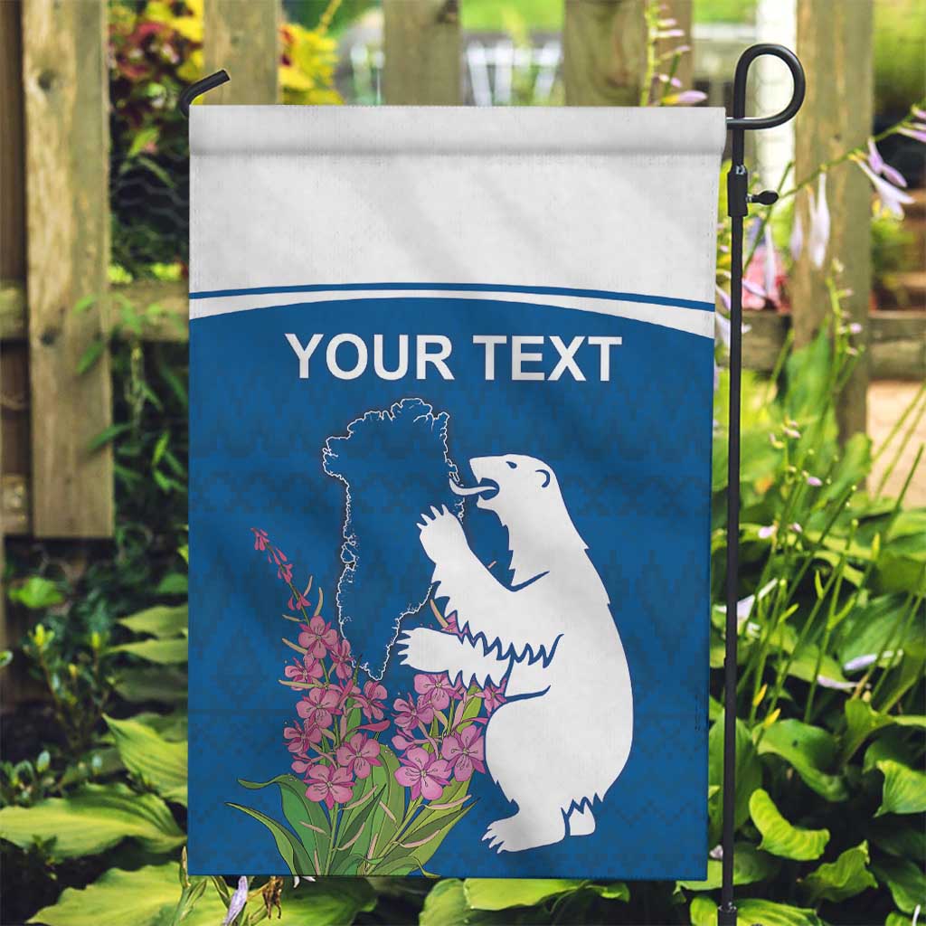 Personalized Greenland National Day Garden Flag Polar Bear With Dwarf Fireweed