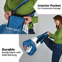 Personalized Greenland National Day Grocery Bag Polar Bear With Dwarf Fireweed