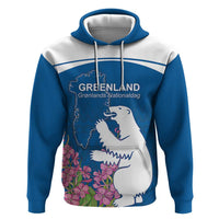 Personalized Greenland National Day Hoodie Polar Bear With Dwarf Fireweed