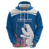 Personalized Greenland National Day Hoodie Polar Bear With Dwarf Fireweed