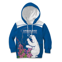 Personalized Greenland National Day Kid Hoodie Polar Bear With Dwarf Fireweed