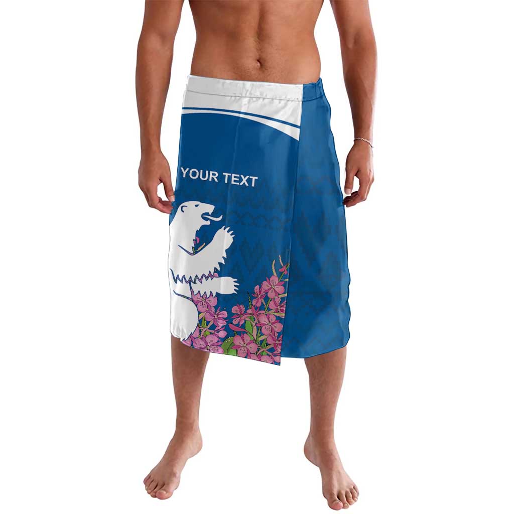 Personalized Greenland National Day Lavalava Polar Bear With Dwarf Fireweed