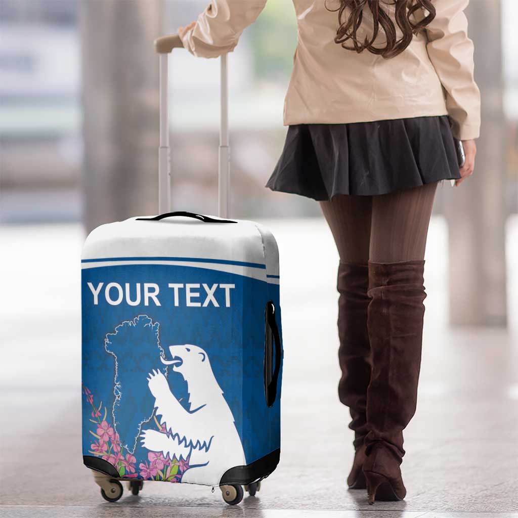 Personalized Greenland National Day Luggage Cover Polar Bear With Dwarf Fireweed