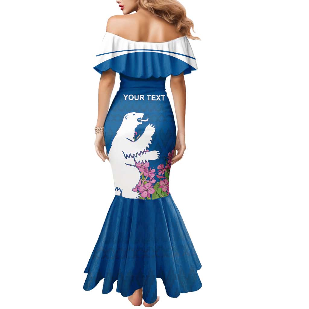 Personalized Greenland National Day Mermaid Dress Polar Bear With Dwarf Fireweed
