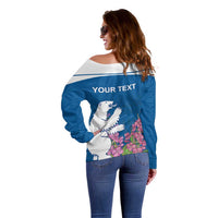 Personalized Greenland National Day Off Shoulder Sweater Polar Bear With Dwarf Fireweed