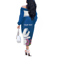 Personalized Greenland National Day Off The Shoulder Long Sleeve Dress Polar Bear With Dwarf Fireweed
