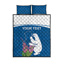 Personalized Greenland National Day Quilt Bed Set Polar Bear With Dwarf Fireweed