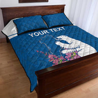 Personalized Greenland National Day Quilt Bed Set Polar Bear With Dwarf Fireweed