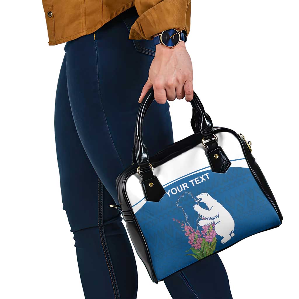Personalized Greenland National Day Shoulder Handbag Polar Bear With Dwarf Fireweed