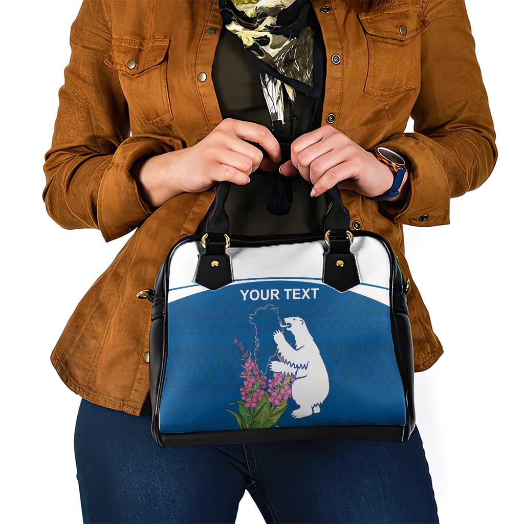 Personalized Greenland National Day Shoulder Handbag Polar Bear With Dwarf Fireweed