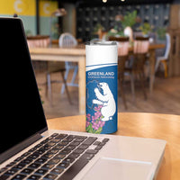 Personalized Greenland National Day Skinny Tumbler Polar Bear With Dwarf Fireweed