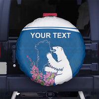 Personalized Greenland National Day Spare Tire Cover Polar Bear With Dwarf Fireweed