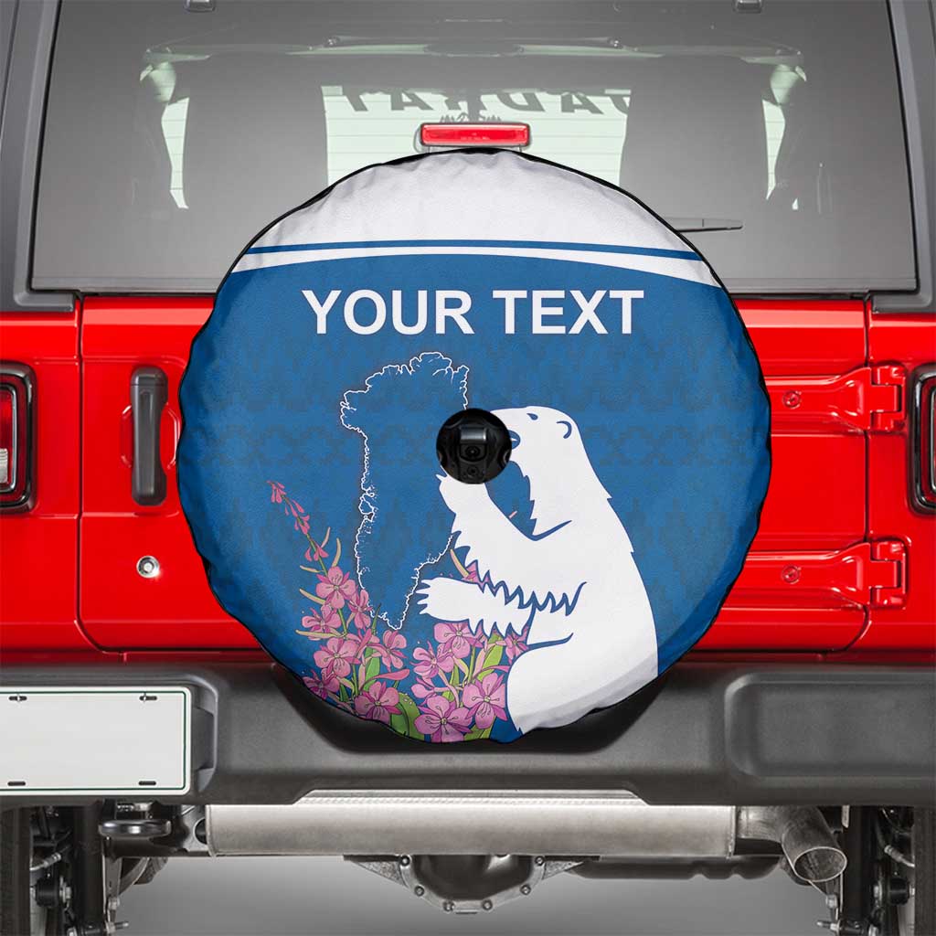 Personalized Greenland National Day Spare Tire Cover Polar Bear With Dwarf Fireweed