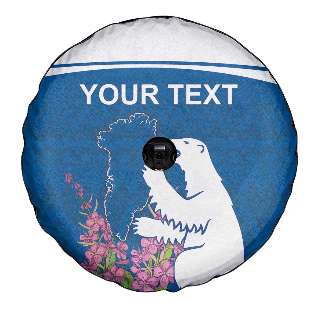 Personalized Greenland National Day Spare Tire Cover Polar Bear With Dwarf Fireweed