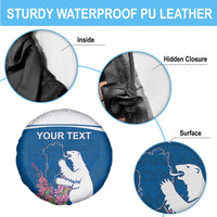 Personalized Greenland National Day Spare Tire Cover Polar Bear With Dwarf Fireweed