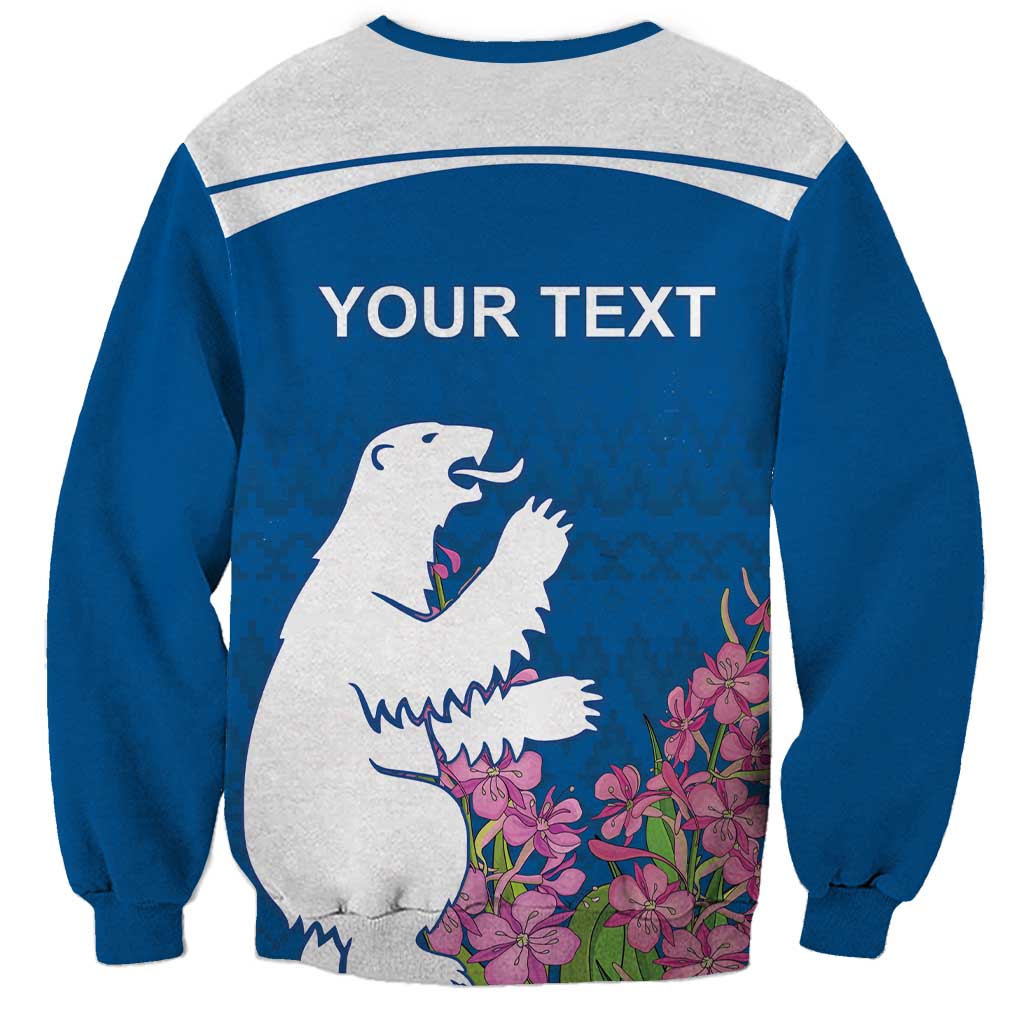 Personalized Greenland National Day Sweatshirt Polar Bear With Dwarf Fireweed