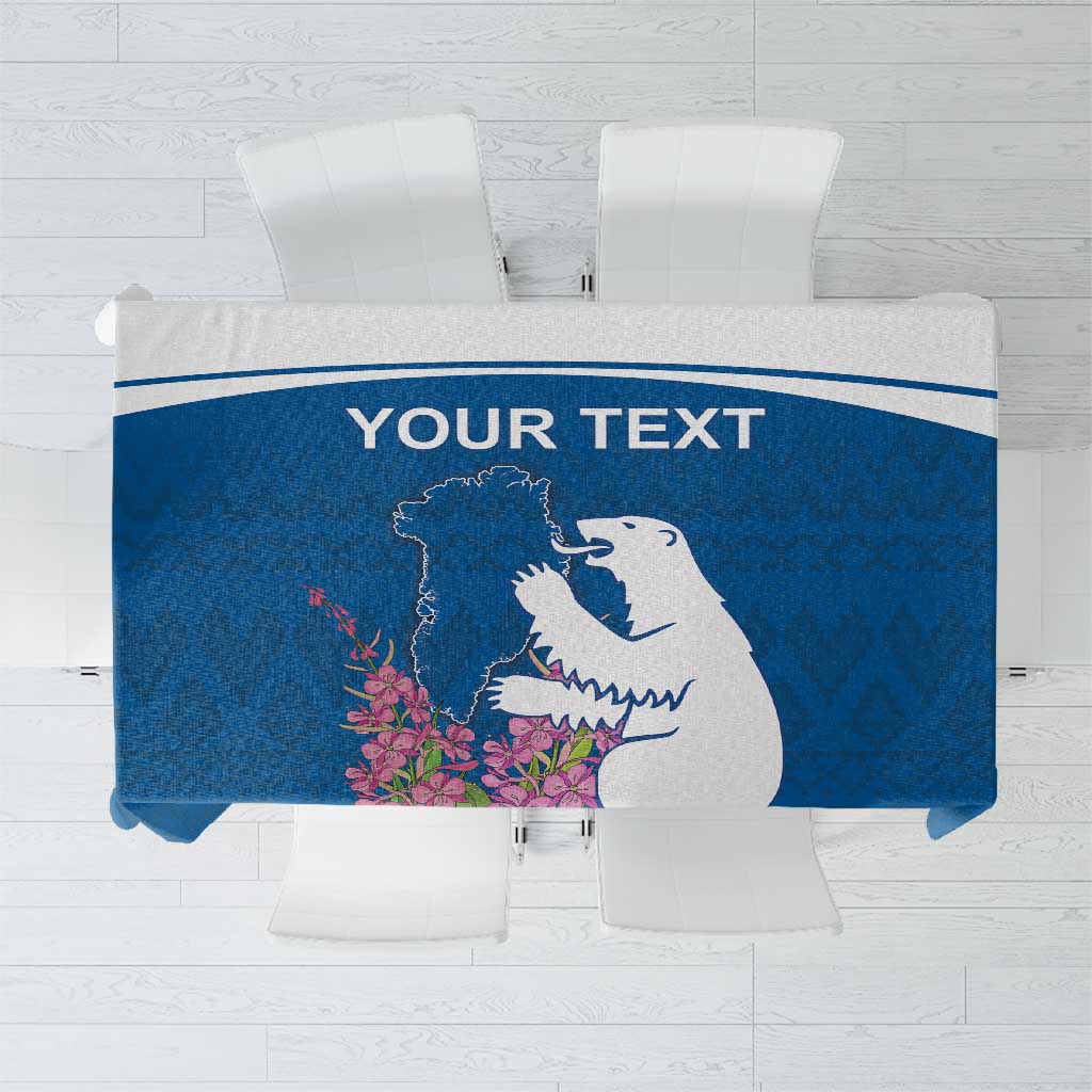 Personalized Greenland National Day Tablecloth Polar Bear With Dwarf Fireweed