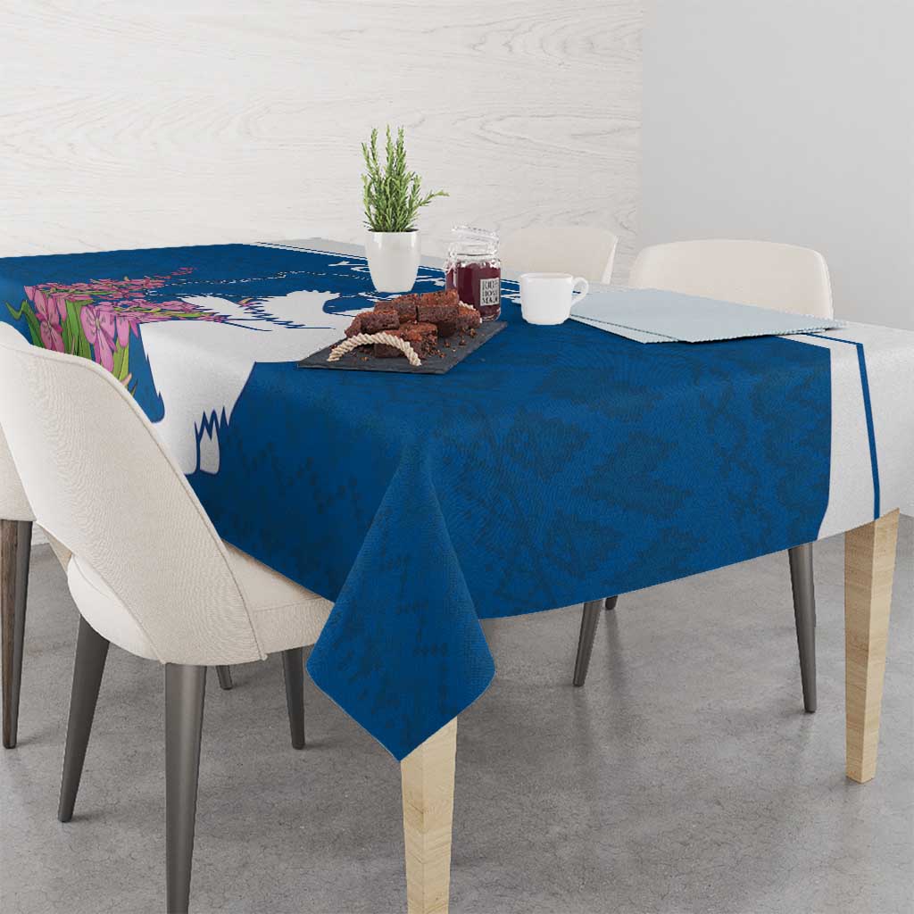 Personalized Greenland National Day Tablecloth Polar Bear With Dwarf Fireweed