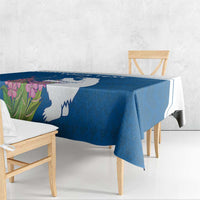 Personalized Greenland National Day Tablecloth Polar Bear With Dwarf Fireweed