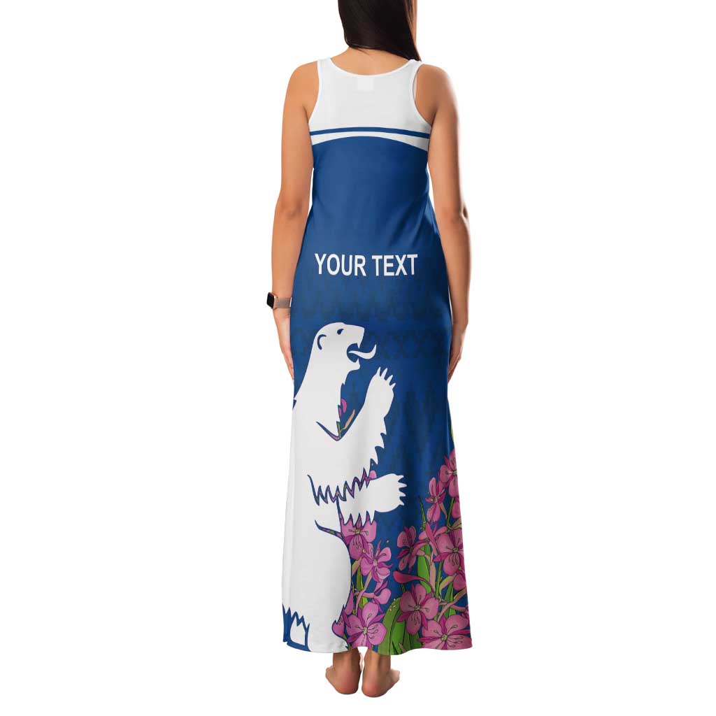 Personalized Greenland National Day Tank Maxi Dress Polar Bear With Dwarf Fireweed
