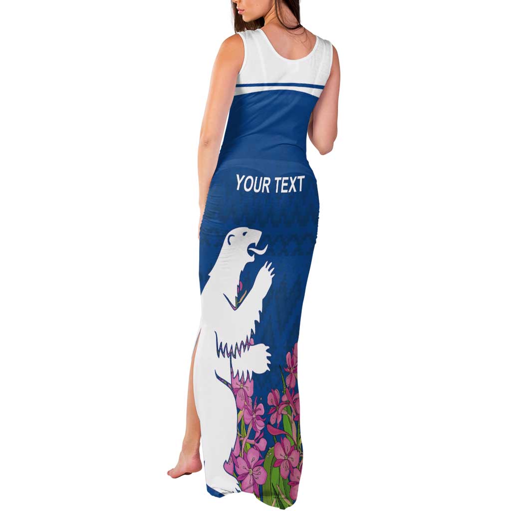 Personalized Greenland National Day Tank Maxi Dress Polar Bear With Dwarf Fireweed