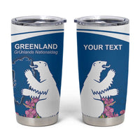 Personalized Greenland National Day Tumbler Cup Polar Bear With Dwarf Fireweed