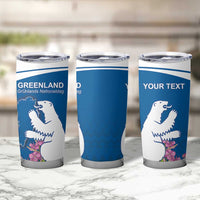 Personalized Greenland National Day Tumbler Cup Polar Bear With Dwarf Fireweed