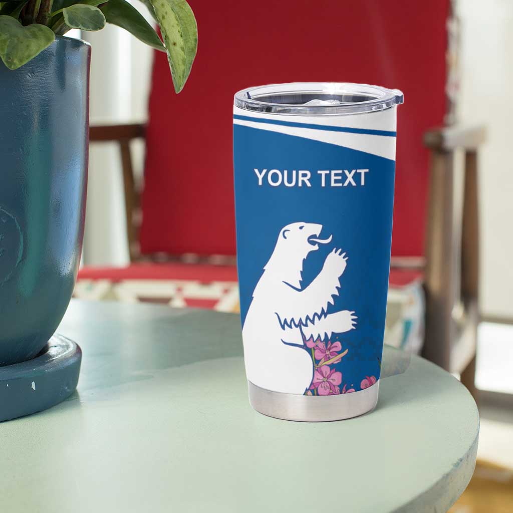 Personalized Greenland National Day Tumbler Cup Polar Bear With Dwarf Fireweed