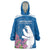 Personalized Greenland National Day Wearable Blanket Hoodie Polar Bear With Dwarf Fireweed