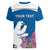 Personalized Greenland National Day Women V-Neck T-Shirt Polar Bear With Dwarf Fireweed