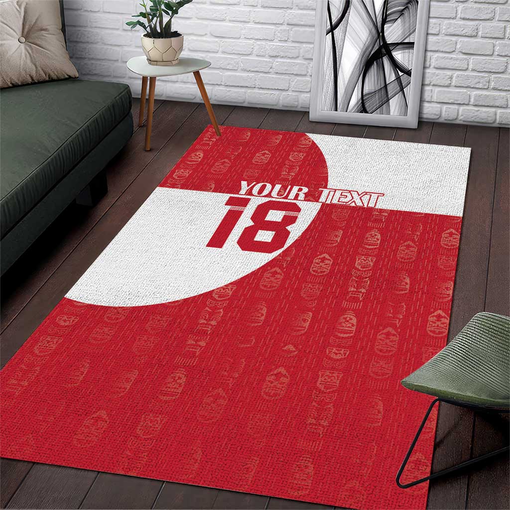 Custom Greenland Football Area Rug Polar-Bamserne Tupilaq Pattern