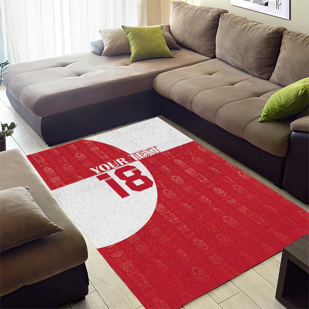 Custom Greenland Football Area Rug Polar-Bamserne Tupilaq Pattern