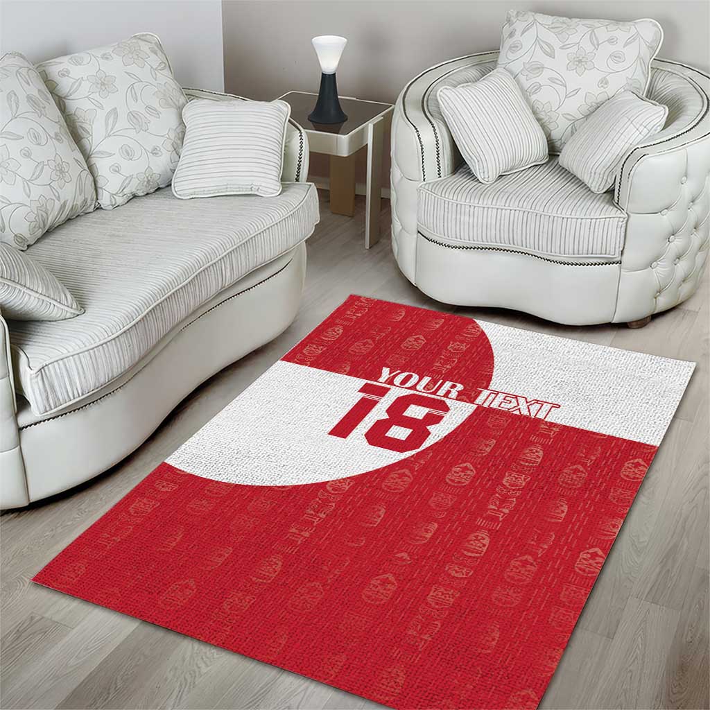 Custom Greenland Football Area Rug Polar-Bamserne Tupilaq Pattern