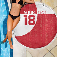 Custom Greenland Football Beach Blanket Polar-Bamserne Tupilaq Pattern