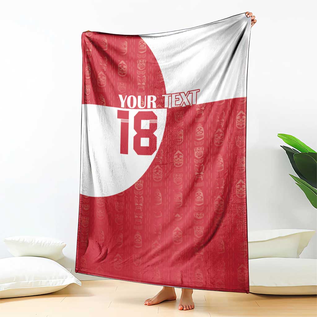 Custom Greenland Football Blanket Polar-Bamserne Tupilaq Pattern