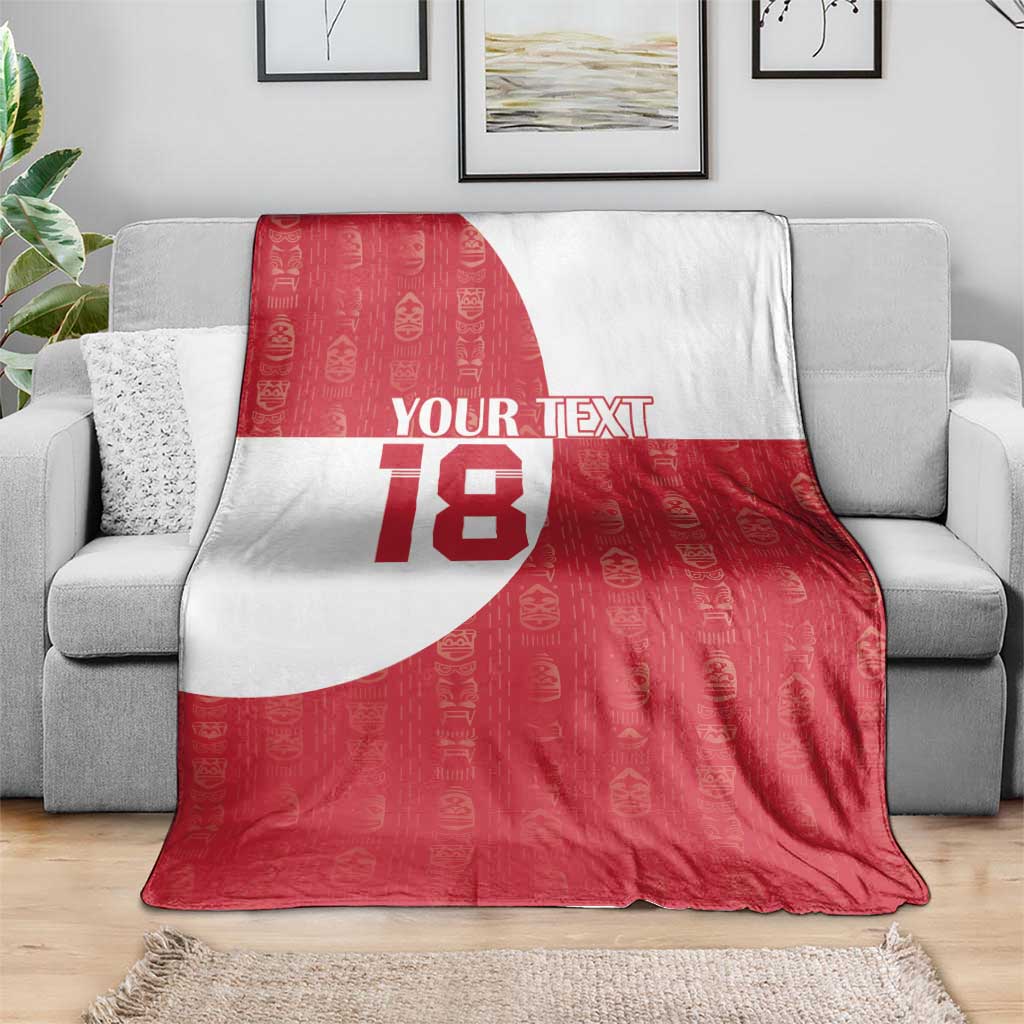 Custom Greenland Football Blanket Polar-Bamserne Tupilaq Pattern