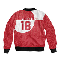 Custom Greenland Football Bomber Jacket Polar-Bamserne Tupilaq Pattern