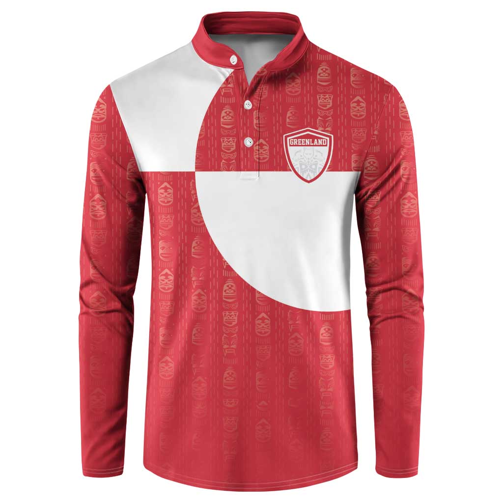 Custom Greenland Football Button Sweatshirt Polar-Bamserne Tupilaq Pattern